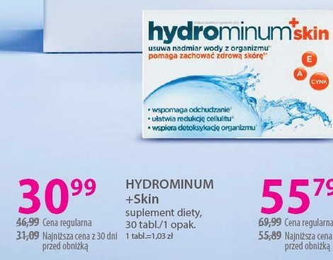 Tabletki HYDROMINUM + SKIN promocja w Hebe