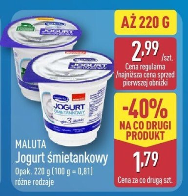 Jogurt śmietankowy  promocja w Aldi