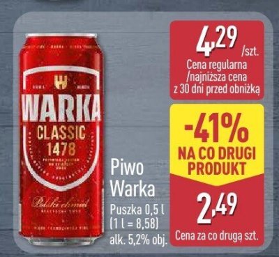 Piwo Warka promocja w Aldi
