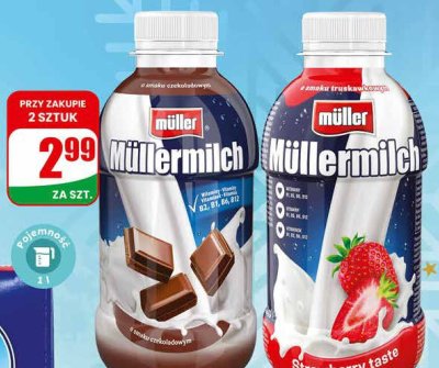 Mleko Müllermilch różne rodzaje promocja w Dino