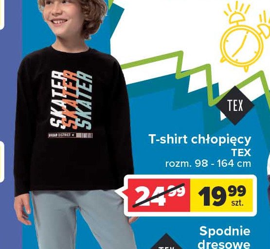 T-shirt chłopięcy z długim rękawem 98-164 cm Tex promocja
