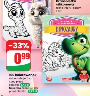 100 kolorowanek różne rodzaje promocja w Dino