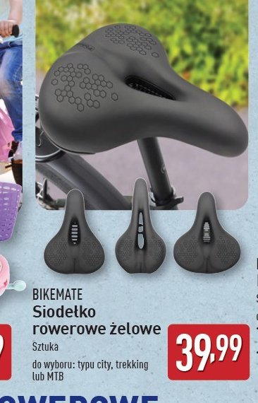 Siodełko rowerowe żelowe trekking BIKEMATE promocja w Aldi