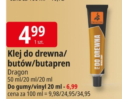 Klej do drewna/butów/butapren Dragon promocja w Leclerc