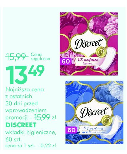 Wkładki air Discreet promocja w Super-Pharm