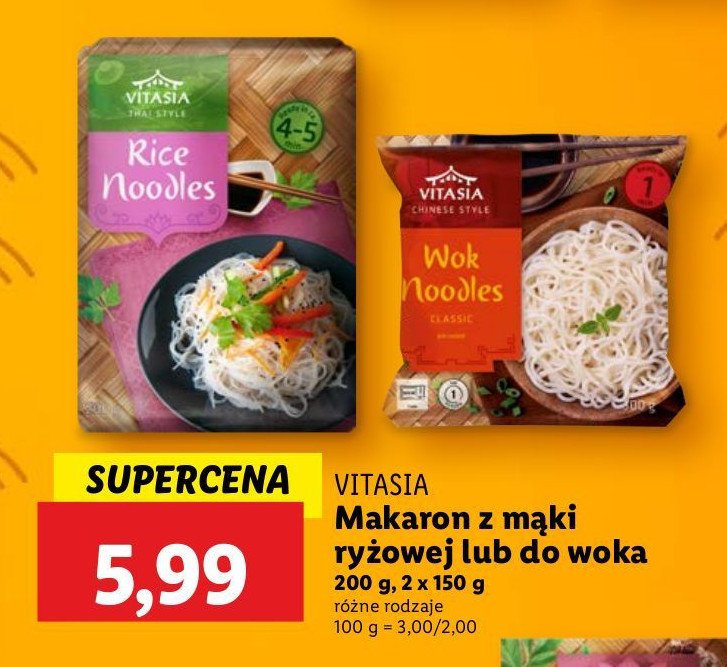 Makaron ryżowy Vitasia promocja w Lidl