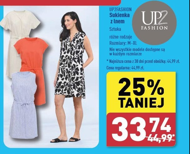 Sukienka damska z lnem m-xl Up2fashion promocja