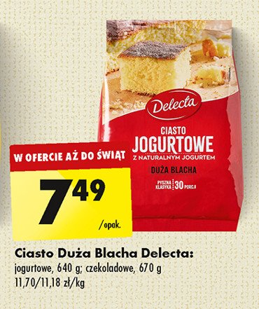 Ciasto czekoladowe Delecta duża blacha promocja w Biedronka