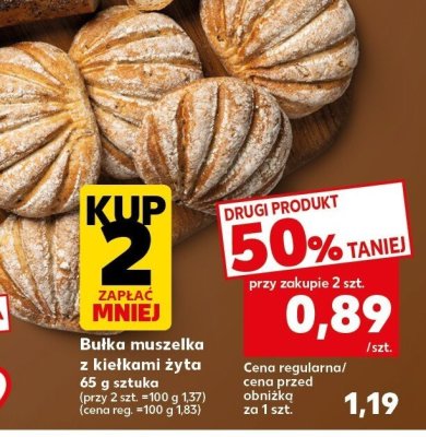 Bułka muszelka z kiełkami żyta owsianymi promocja w Kaufland