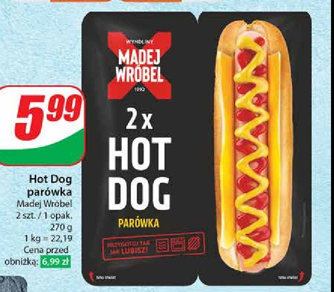 Parówki hot-dog  z bułką Madej & wróbel promocja