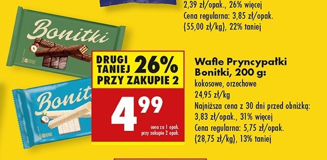 Wafelki orzechowe Bonitki promocja