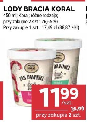 Lody Bracia Koral promocja w Stokrotka