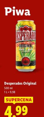 Piwo Desperados Original promocja w Lidl