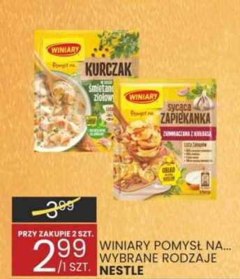 Danie gotowe Winiary Pomysł na... wybrane rodzaje Nestle promocja w Wafelek