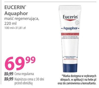 Maść regenerująca Aquaphor promocja w Hebe