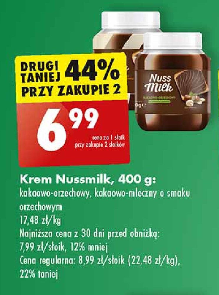 Krem kakaowo - orzechowy Nussmilk promocja