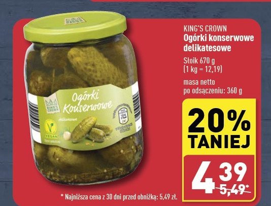 Ogórki konserwowe delikatesowe promocja