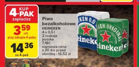 Piwo Heineken 0.0% promocja w Carrefour