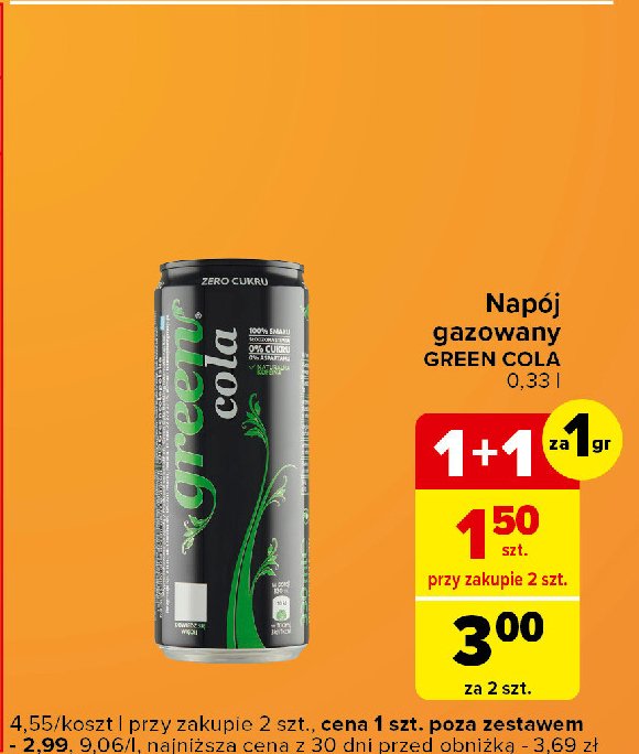 Napój Green cola promocja