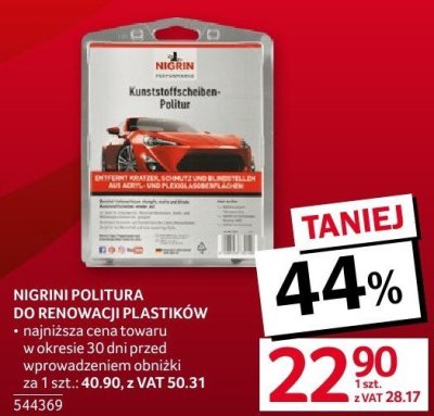 Politura NIGRINI POLITURA DO RENOWACJI PLASTIKÓW promocja w Selgros