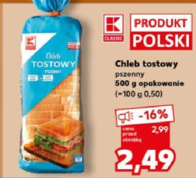 Chleb tostowy pszenny Wypiekarnia i ciachownia promocja w Kaufland