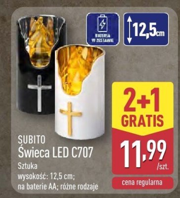 Świeca LED C707 różne rodzaje 2+1 GRATIS promocja w Aldi