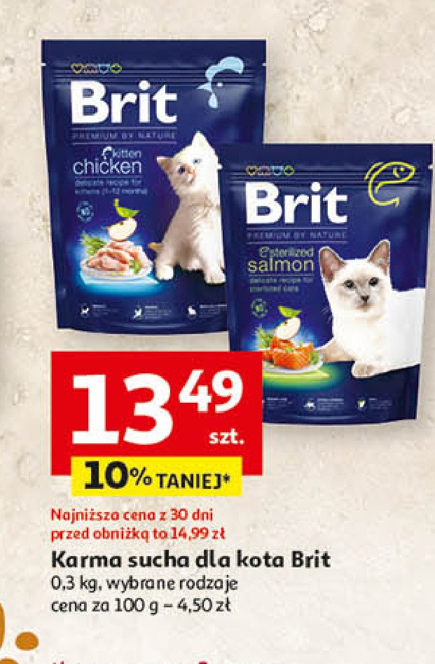 Karma dla kota kurczak BRIT PREMIUM promocja w Auchan