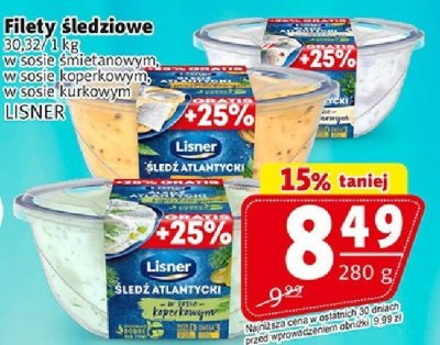 Filety śledziowe w sosie śmietanowym w sosie koperkowym w sosie kurkowym promocja w Prim Market