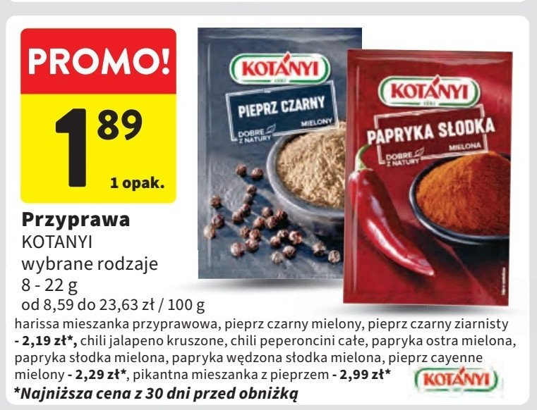 Pikantna mieszanka pieprzów Kotanyi promocja w Intermarche