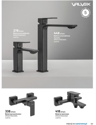 Bateria prysznicowa czarna Valvex Harris promocja w Castorama