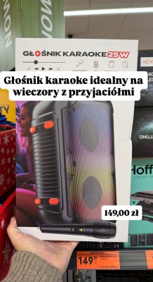 Głośnik karaoke z mikrofonem 25 W promocja w Biedronka