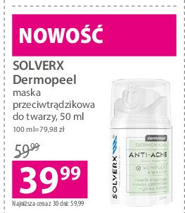 Dermomaska anti-acne Solverx dermopeel promocja