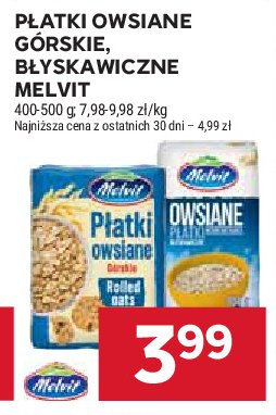 Płatki owsiane błyskawiczne Melvit promocja