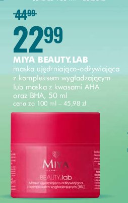 Maska ujędrniająco-odżywiająca Miya beauty.lab Miya cosmetics promocja
