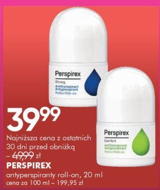 PERSPIREX antyperspiranty roll-on, 20 ml promocja w Super-Pharm