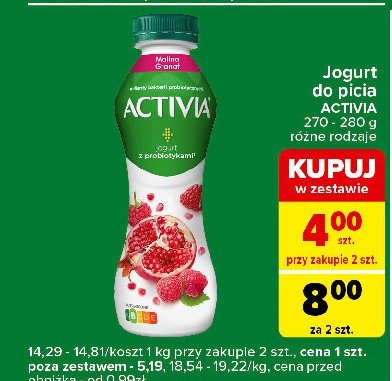 Jogurt malina-granat Danone activia promocja