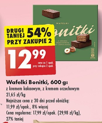 Wafelki z kremem orzechowym Bonitki promocja