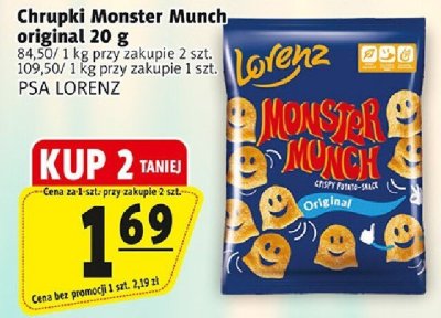 Chrupki Monster Munch original PSA Lorenz promocja w Prim Market
