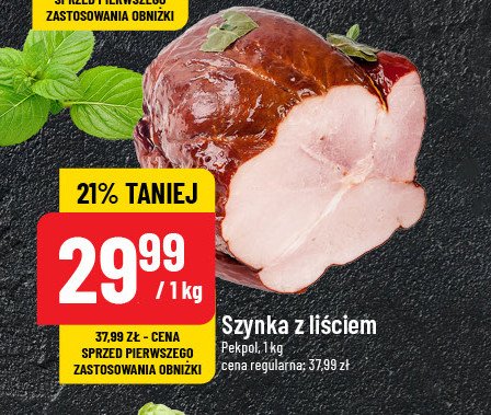 Szynka z liściem Pekpol promocja w POLOmarket