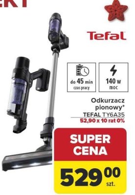 Odkurzacz pionowy TEFAL TY6A35 promocja w Carrefour