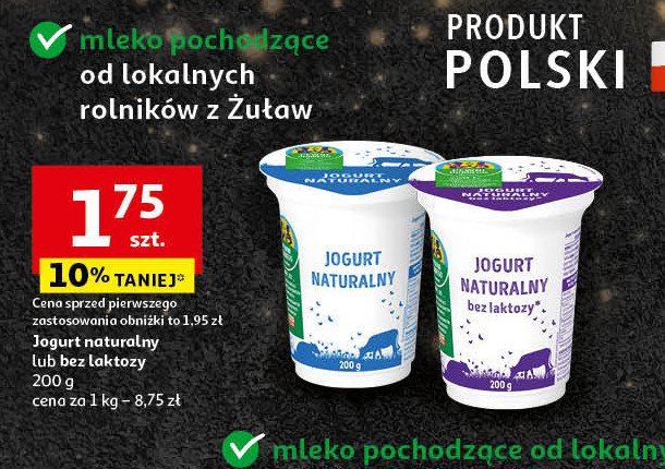 Jogurt naturalny Auchan pewni dobrego promocja