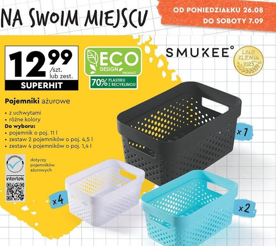 Pojemnik ażurowy 11 l Smukee home promocja