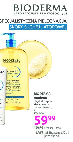 Olejek do kąpieli Bioderma atoderm hulie de douche promocja w Hebe