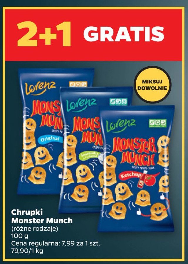 Chrupki cebulka Lorenz monster munch promocja