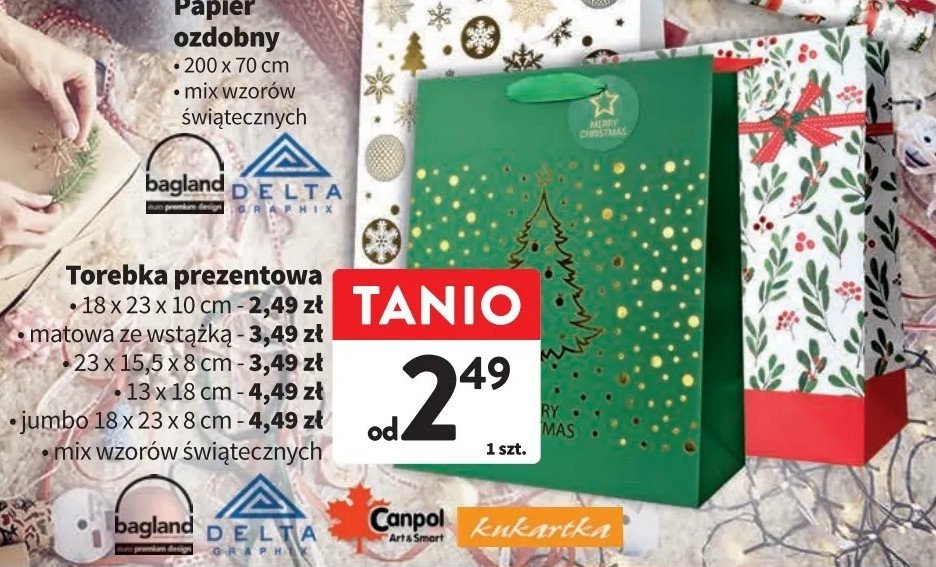 Torebka prezentowa 18 x 23 x 8 cm promocja