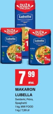 Makaron Lubella świderki, pióra, spaghetti promocja w Chorten