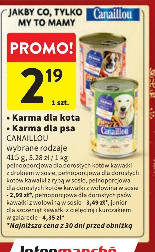 Pokarm dla psa z wołowiną Canaillou promocja