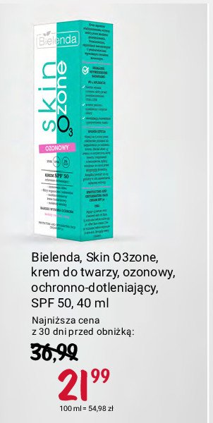Krem ozonowy ochronno-dotleniajacy spf50 Bielenda skin o3zone promocja