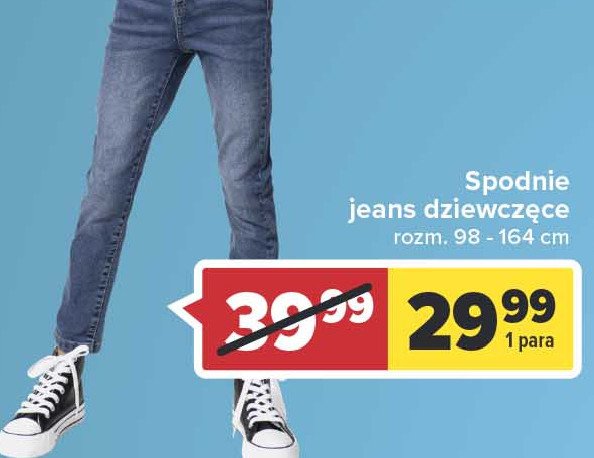 Spodnie jeans dziewczęce 98-164 cm promocja