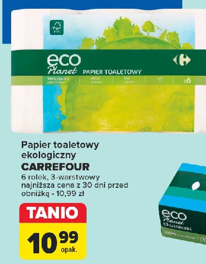 Papier toaletowy Carrefour eco planet promocja